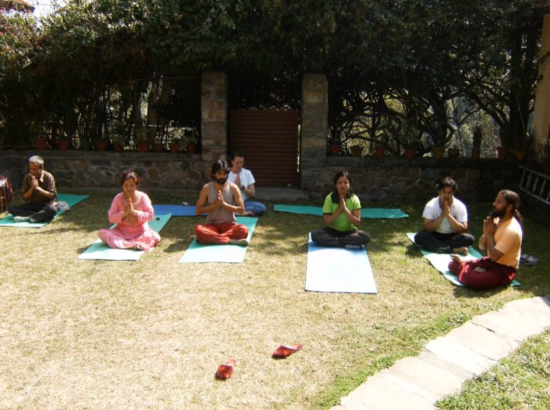 Yoga practice outside